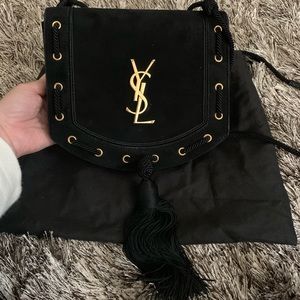 Saint Laurent fetish suede shoulder crossbody bag